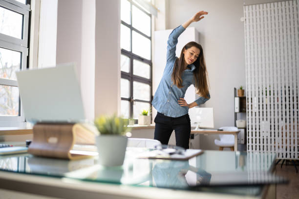 Stretch timer and desk exercise setup
